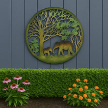 Load image into Gallery viewer, Handmade peeling tree of life elephant father and son wall art indoors/outdoors 60cm - Marissa's Garden &amp; Gift
