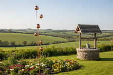 Laden Sie das Bild in den Galerie-Viewer, Handmade powder coated  bronze poppy’s on a stake 120cm
