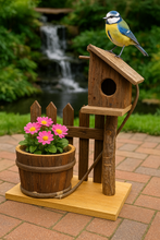 Afbeelding in Gallery-weergave laden, Handmade Wooden Birdhouse with Planter (H37cm, W14cm, D17cm) - Marissa&#39;s Garden &amp; Gift
