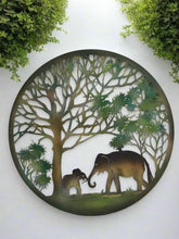 Load image into Gallery viewer, Handmade peeling tree of life elephant father and son wall art indoors/outdoors 60cm - Marissa's Garden &amp; Gift
