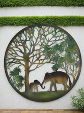 Load image into Gallery viewer, Handmade peeling tree of life elephant father and son wall art indoors/outdoors 60cm - Marissa's Garden &amp; Gift

