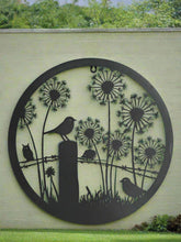 Afbeelding in Gallery-weergave laden, Handmade black 40cm wall plaque of Robin birds Tree Wall Plaque, black coloured  Metal, Garden/indoor Wall Art powder coated steel - Marissa's Garden &amp; Gift
