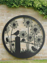 Afbeelding in Gallery-weergave laden, Handmade black 40cm wall plaque of Robin birds Tree Wall Plaque, black coloured  Metal, Garden/indoor Wall Art powder coated steel - Marissa's Garden &amp; Gift
