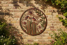 Indlæs billede til gallerivisning Handmade rusty 80cm wall plaque of robin birds Tree Wall Plaque, Rusted coloured  Metal, Garden/indoor Wall Art with peeling effect
