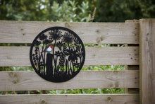 Afbeelding in Gallery-weergave laden, Handmade black 40cm wall plaque of Robin birds Tree Wall Plaque, black coloured  Metal, Garden/indoor Wall Art powder coated steel
