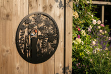 Afbeelding in Gallery-weergave laden, Handmade black 40cm wall plaque of Robin birds Tree Wall Plaque, black coloured  Metal, Garden/indoor Wall Art powder coated steel
