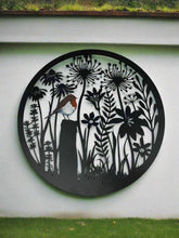 Afbeelding in Gallery-weergave laden, Handmade black 40cm wall plaque of Robin birds Tree Wall Plaque, black coloured  Metal, Garden/indoor Wall Art powder coated steel - Marissa's Garden &amp; Gift
