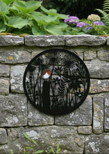 Afbeelding in Gallery-weergave laden, Handmade black 40cm wall plaque of Robin birds Tree Wall Plaque, black coloured  Metal, Garden/indoor Wall Art powder coated steel
