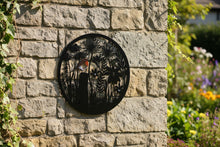 Afbeelding in Gallery-weergave laden, Handmade black 40cm wall plaque of Robin birds Tree Wall Plaque, black coloured  Metal, Garden/indoor Wall Art powder coated steel
