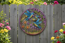 Load image into Gallery viewer, Handmade 60cm Colourful Hummingbird Wall Art – Metal Garden &amp; Home Décor with Flowers and Baby Birds
