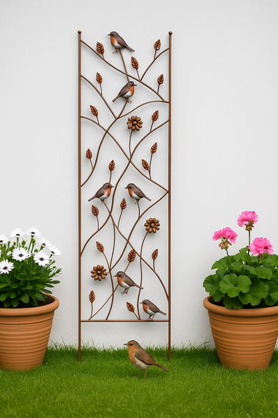 Bronze garden/outdoor bird trellis plant support measuring 139cm high - Marissa's Garden & Gift