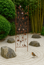 Load image into Gallery viewer, Bronze garden/outdoor bird trellis plant support measuring 139cm high - Marissa's Garden &amp; Gift
