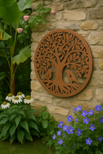 Afbeelding in Gallery-weergave laden, Handmade tree of life bronze powder coated wall art 60cm with two robins - Marissa's Garden &amp; Gift
