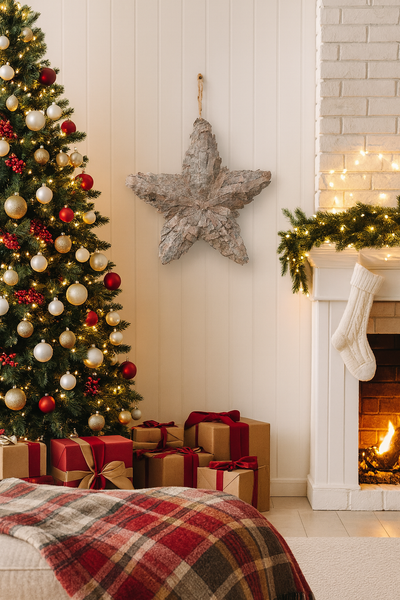 Handmade Hanging star wreath35 x 35 x 10cm Christmas/seasonal hanging wreath