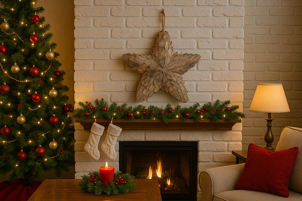 Handmade Hanging star wreath35 x 35 x 10cm Christmas/seasonal hanging wreath