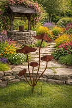 Load image into Gallery viewer, Handmade rusty mushrooms stake 75cm
