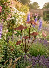 Load image into Gallery viewer, Handmade rusty mushrooms stake 75cm

