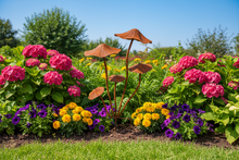 Load image into Gallery viewer, Handmade rusty mushrooms stake 75cm
