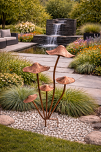 Load image into Gallery viewer, Handmade powder coated bronze mushrooms stake 75cm
