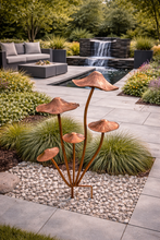 Load image into Gallery viewer, Handmade powder coated bronze mushrooms stake 75cm
