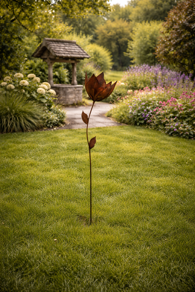 Handmade garden/outdoor tulip metal garden flower 120cm