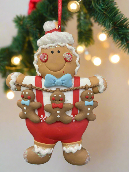 Resin Christmas gingerbread man Christmas bauble tree hanging decoration/christmas/seasonal/ resin hanging item - Marissa's Garden & Gift
