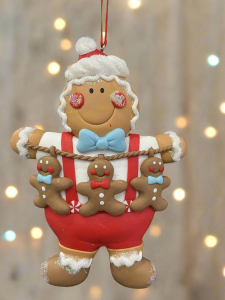 Resin Christmas gingerbread man Christmas bauble tree hanging decoration/christmas/seasonal/ resin hanging item - Marissa's Garden & Gift