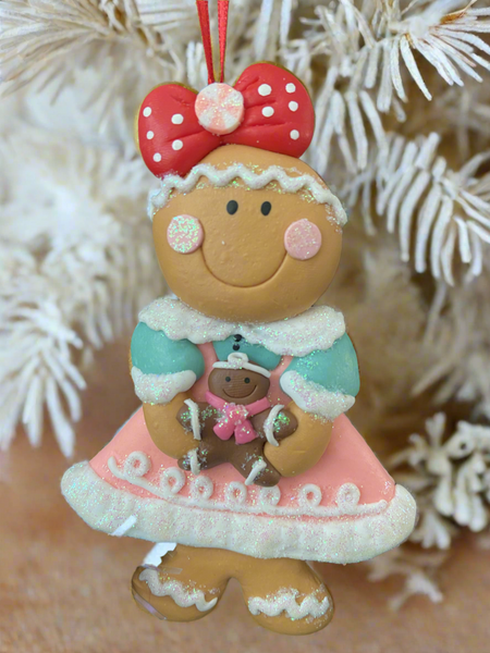 Resin Christmas gingerbread woman Christmas bauble tree hanging decoration/christmas/seasonal/ resin hanging item - Marissa's Garden & Gift