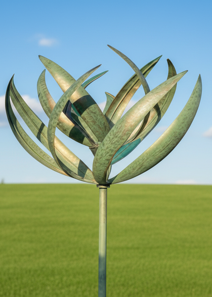 Burghley garden wind sculpture spinner verdigris - Marissa's Garden & Gift
