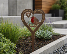 Load image into Gallery viewer, Handmade bronze Robin stake memorial robins appear when loved ones are near. - Marissa's Garden &amp; Gift
