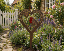 Load image into Gallery viewer, Handmade bronze Robin stake memorial robins appear when loved ones are near. - Marissa's Garden &amp; Gift
