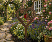 Load image into Gallery viewer, Handmade bronze Robin stake memorial robins appear when loved ones are near. - Marissa's Garden &amp; Gift
