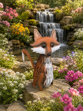 Indlæs billede til gallerivisning Handmade garden metal fox powder coated 40 x 20 x 32cm
