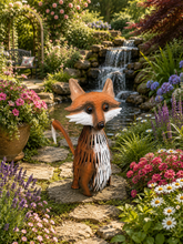 Indlæs billede til gallerivisning Handmade garden metal fox powder coated 40 x 20 x 32cm

