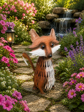 Indlæs billede til gallerivisning Handmade garden metal fox powder coated 40 x 20 x 32cm
