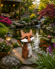 Indlæs billede til gallerivisning Handmade garden metal fox powder coated 40 x 20 x 32cm
