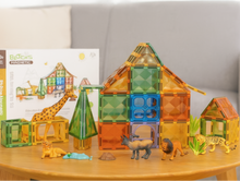 Charger l&#39;image dans la galerie, 84-Piece Magnetic Blocks with Safari Animals – Educational STEM Building Toy Set - Marissa&#39;s Garden &amp; Gift
