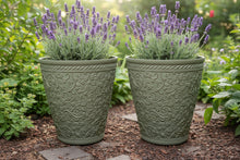 Load image into Gallery viewer, 29cm Blenheim green flower pot x 2 pots recycled plastic - Marissa's Garden &amp; Gift
