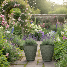 Load image into Gallery viewer, 29cm Blenheim green flower pot x 2 pots recycled plastic - Marissa's Garden &amp; Gift
