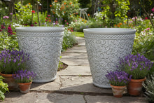 Load image into Gallery viewer, 29cm 2 x Blenheim polyresin off white recycled flower pots - Marissa's Garden &amp; Gift
