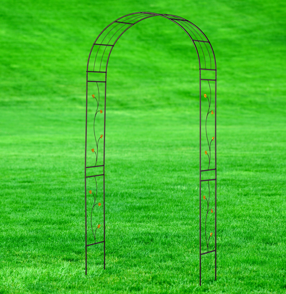 Hollywell Garden Rose Arch black with gold leaves - Marissa's Garden & Gift