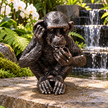 Load image into Gallery viewer, Monkey Business ornament in landscaped garden setting 1
