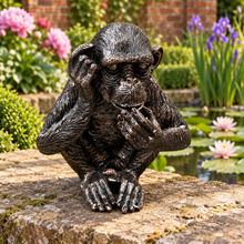 Load image into Gallery viewer, Monkey Business ornament in landscaped garden setting 7
