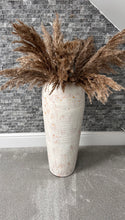 Laden Sie das Bild in den Galerie-Viewer, White handmade bamboo vase 60cm tall Floor or table vase
