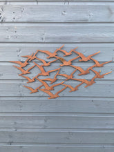 Laden Sie das Bild in den Galerie-Viewer, Rusty Wall Art / Rusty Metal Swallows Sculpture / Flock of Birds Wall Decor / Rusty Metal Bird Garden Decor / garden gift / Swift Wall Art
