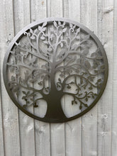 Indlæs billede til gallerivisning Handmade Black tree of life wall art 60cm wall art with birds made from powder coated steel suitable for indoors/outdoors
