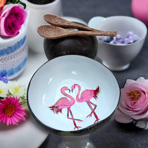 Handmade Flamingo coconut bowl
