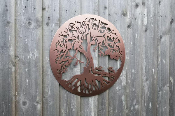 Bronze tree of life with roots with boxing hares wall art 60cm wall art suitable for indoors/outdoors birthday/anniversary gift - Marissa's Garden & Gift