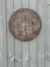 Laden Sie das Bild in den Galerie-Viewer, Handmade bronze 40cm wall plaque of blackbird birds Tree Wall Plaque, powder coated  Metal, Garden/indoor Wall Art/ hand painted
