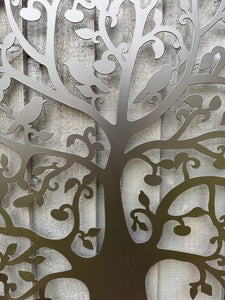Handmade Black tree of life wall art 60cm wall art with birds made from powder coated steel suitable for indoors/outdoors